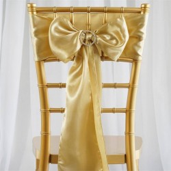 Noeud de chaise mariage satin champagne