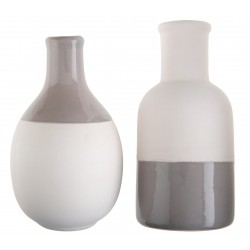 2 vases scandinaves gris et blanc
