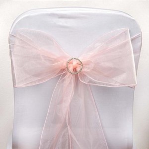 Noeud de chaise mariage organza rose quartz