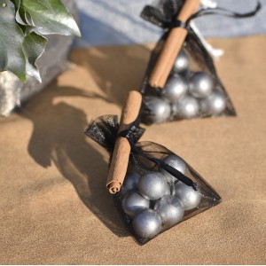 Sachet à dragées organdi noir par 10