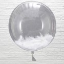Ballon géant transparent avec plumes