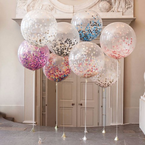 Ballon transparent géant à confettis