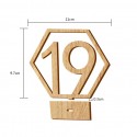 Numéro de table hexagonal en bois x 10