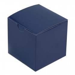 Boite à dragées cube bleu marine