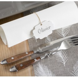 Marque place vintage en bois blanc