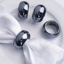 Rond de serviette mariage gris anthracite par 4