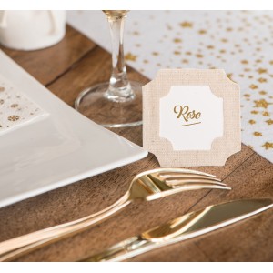 Marque-place cadre naturel coton par 6