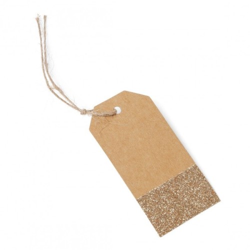Etiquette kraft paillette cuivrée par 8