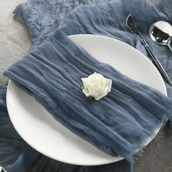 Serviette de table gaze de coton dusty blue