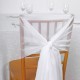 Drapé de chaise en mousseline blanche