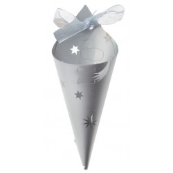 Boite à dragées carrée argent