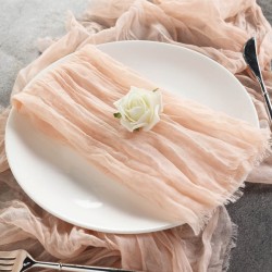 Serviette de table gaze de coton rose poudré par 5