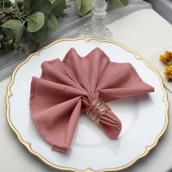 Serviette de table rose cannelle par 5