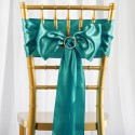 Noeud de chaise mariage satin turquoise