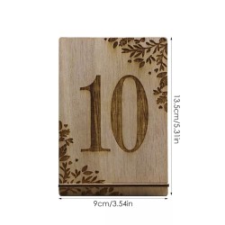 Numéro de table bois gravé  par 10