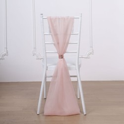 Drapé de chaise en mousseline rose poudré