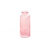 vase en verre strié rose
