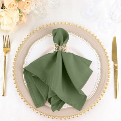 Serviette de table polyester vert olive