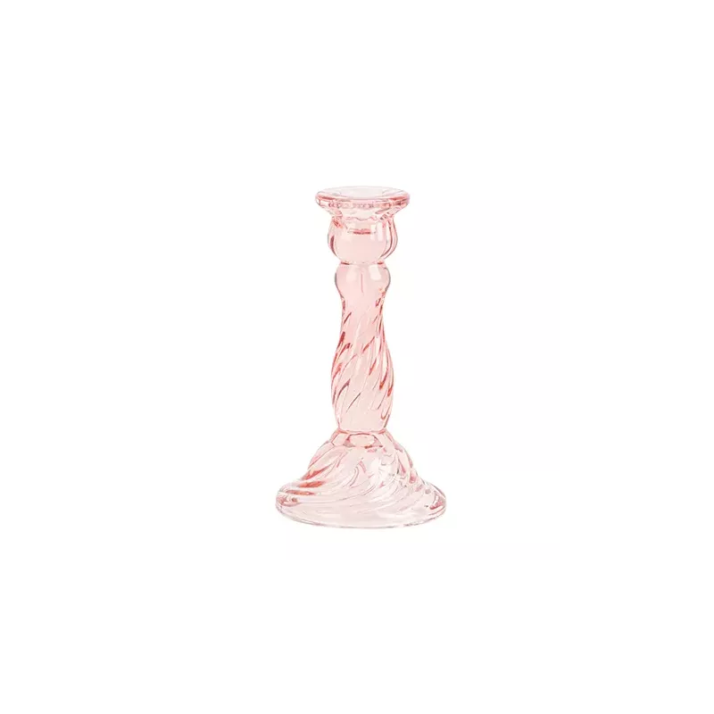 Bougeoir Astrid Verre Rose