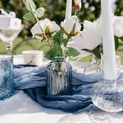 vase bouteille mariage bleu marine