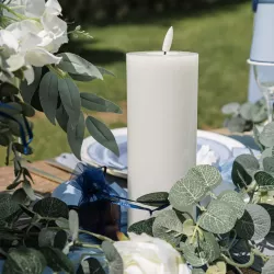 Bougie LED Cylindrique en cire blanche