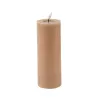 Bougie LED cylindrique en cire camel 20cm