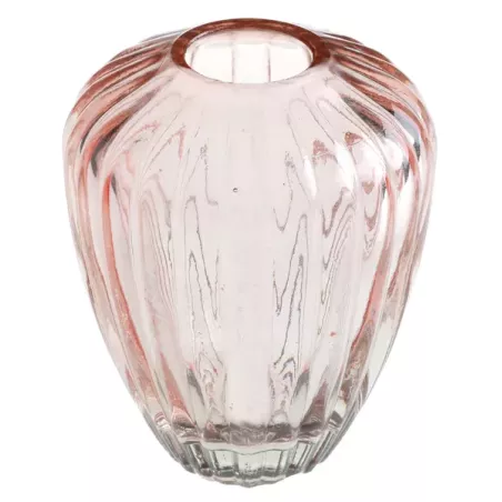 vase en verre rose poudré