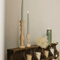 2 Bougies cierge LED sauge