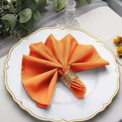 Serviette de table orange par 5