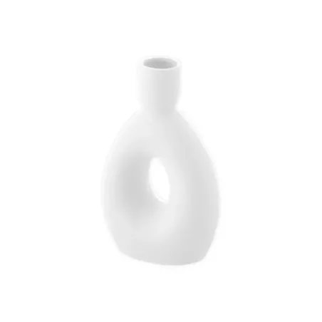 Bougeoir ou vase en céramique blanche