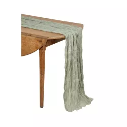 Chemin de table cheesecloth vert sauge