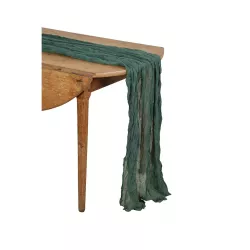 Chemin de table cheesecloth vert anglais