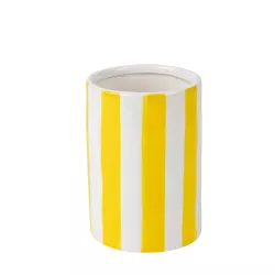 Vase en céramique jaune et blanc