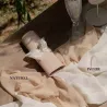 Chemin de table en crêpe ivoire