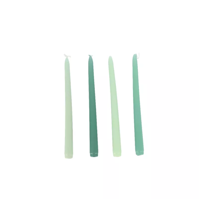 4 bougies flambeau dégradé de vert 4 bougies flambeau dégradé de vert