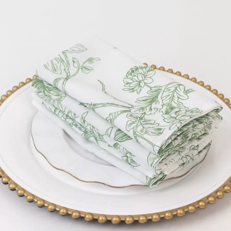 Serviette de table florale sauge