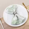 Serviette de table florale sauge