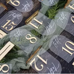 Numéro de table plexiglas doré par 10