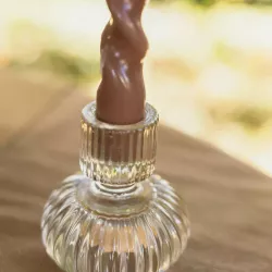 Bougeoir Anae Double en Verre Pêche