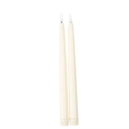 2 Bougies LED Flambeau Ivoire