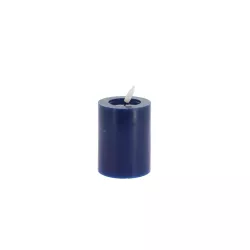 Bougie LED Cylindrique en Cire Indigo  10cm