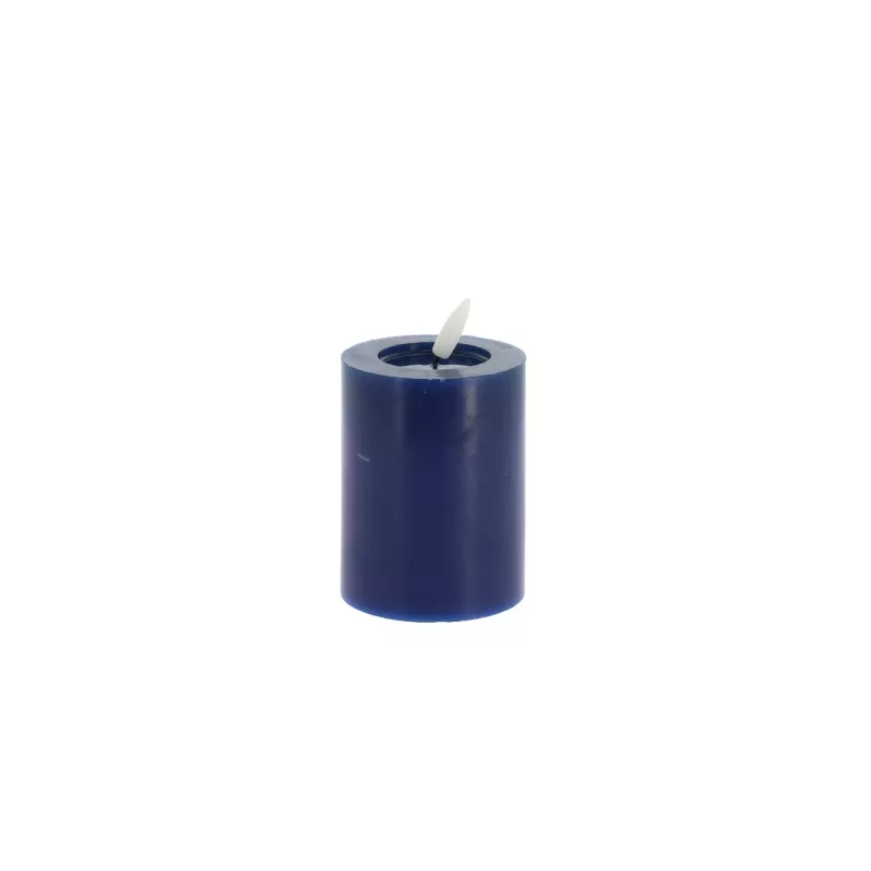 Bougie LED Cylindrique en Cire Indigo  10cm