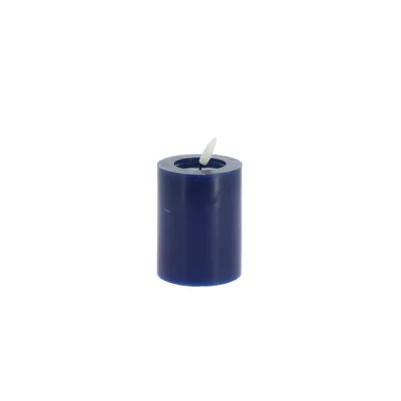 Bougie LED Cylindrique en Cire Indigo  10cm