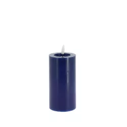 Bougie pilier LED bleu indigo 15 cm