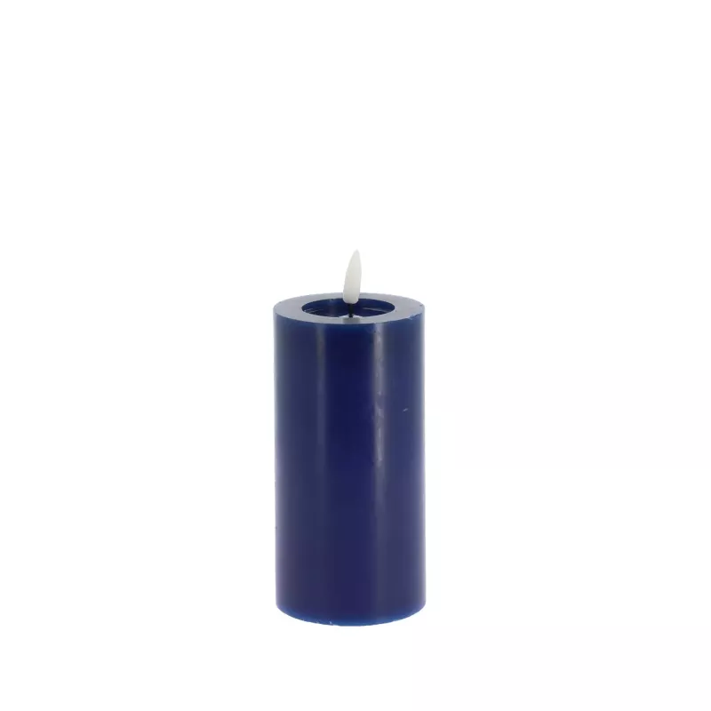 Bougie pilier LED bleu indigo 15 cm