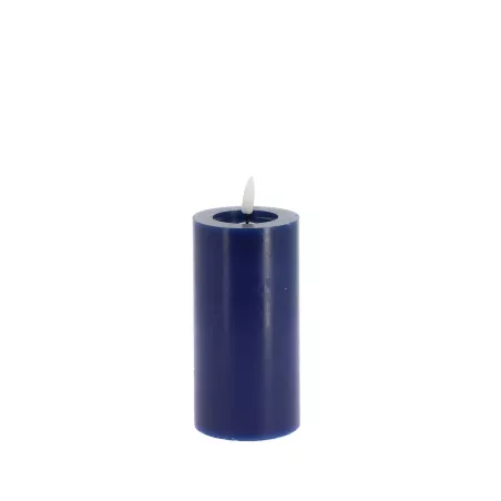 Bougie pilier LED bleu indigo 15 cm