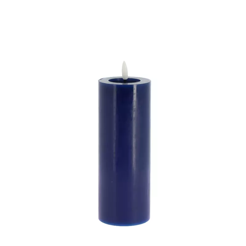 Bougie LED Cylindrique en Cire Indigo  20 cm