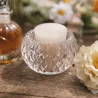Bougeoir Verre Transparent Rainuré