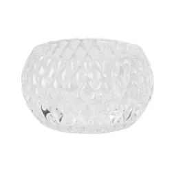 Bougeoir Chloé Verre Transparent Rainuré