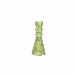 Bougeoir Noah verre vert olive